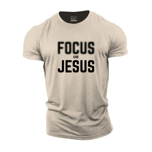 Men's Focus On Jesus Cotton T-Shirt